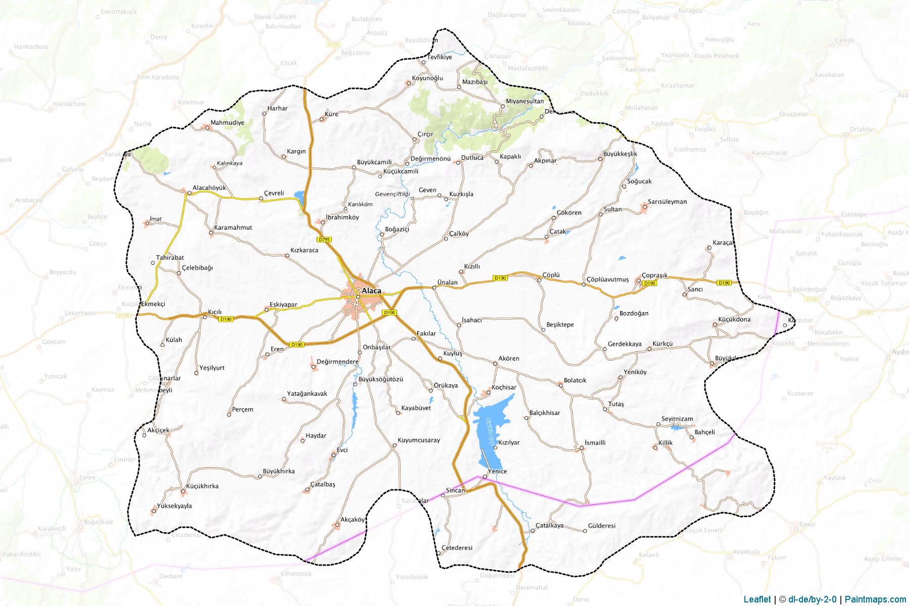 Muestras de recorte de mapas Alaca (Corum)-1