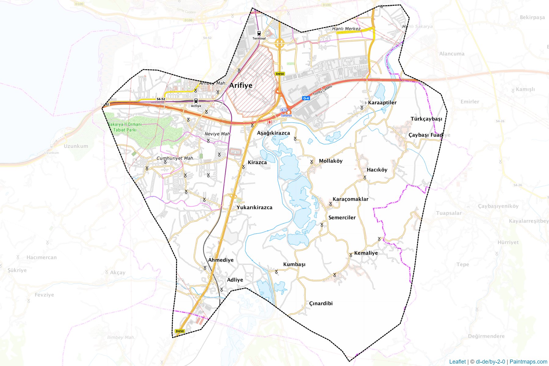 Muestras de recorte de mapas Arifiye (Sakarya)-1