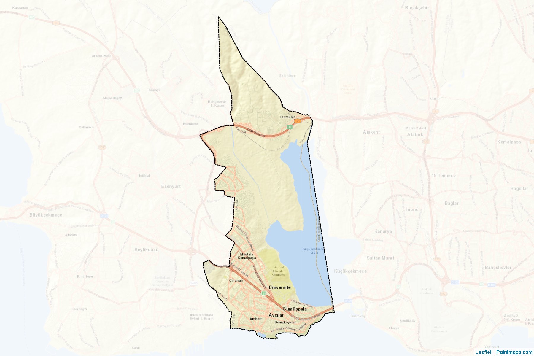 Muestras de recorte de mapas Avcılar (Istanbul)-2