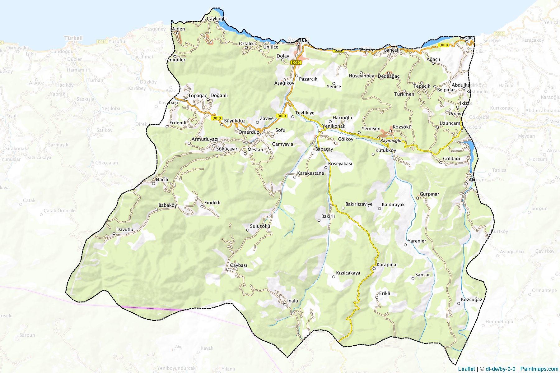 Muestras de recorte de mapas Ayancık (Sinop)-1