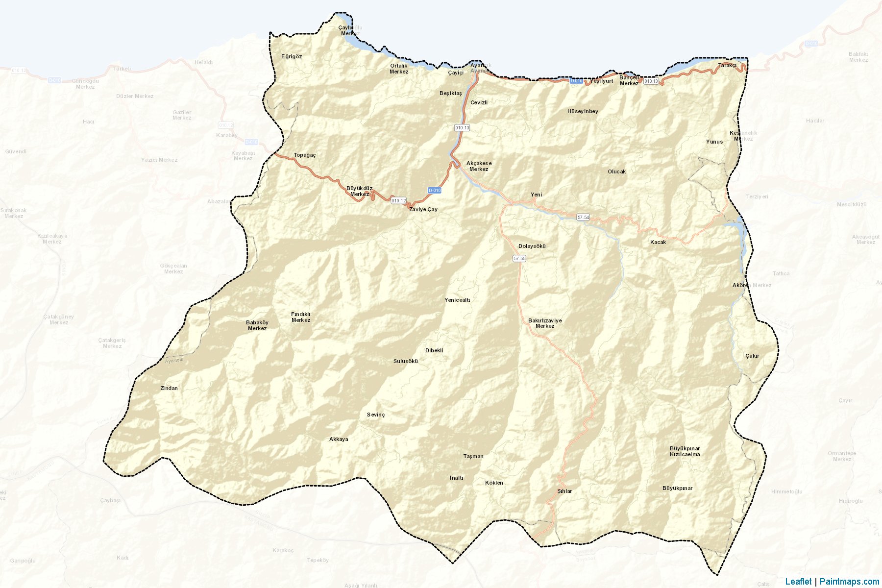 Muestras de recorte de mapas Ayancık (Sinop)-2