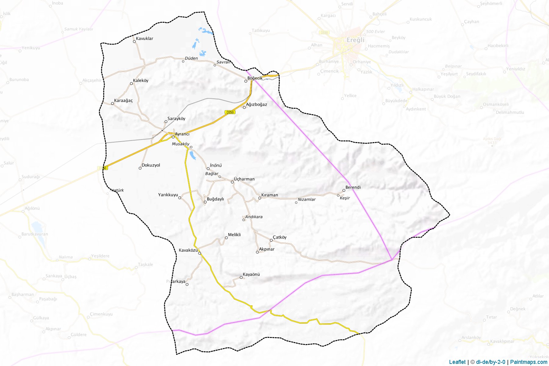 Muestras de recorte de mapas Ayrancı (Karaman)-1