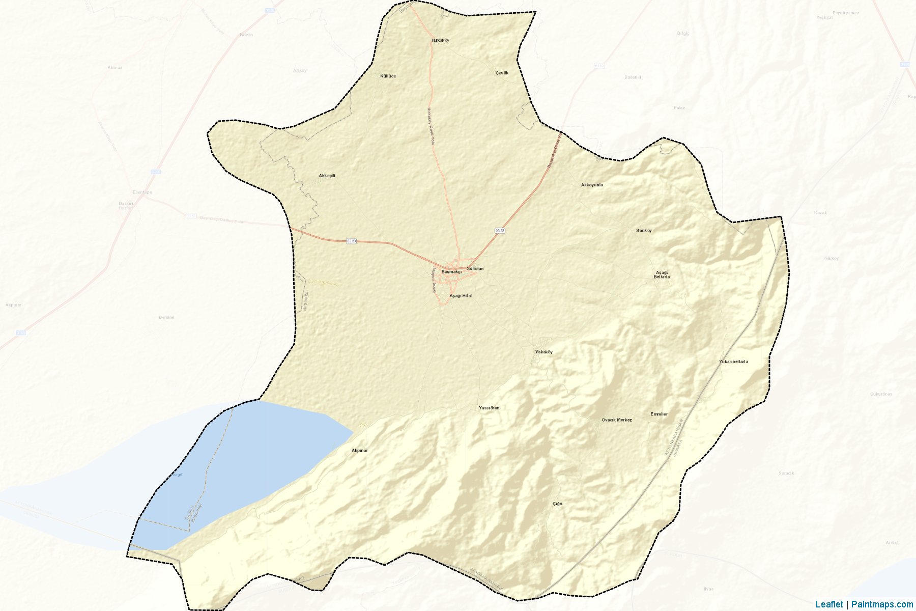 Muestras de recorte de mapas Başmakçı (Afyon)-2