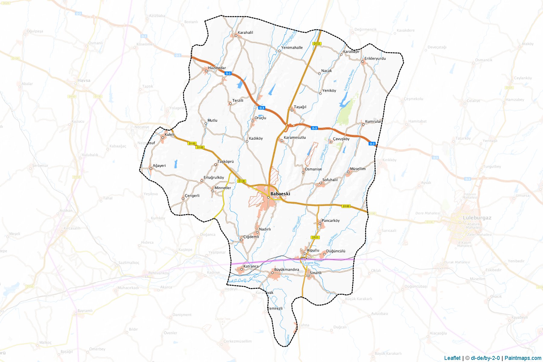 Muestras de recorte de mapas Babaeski (Kirklareli)-1