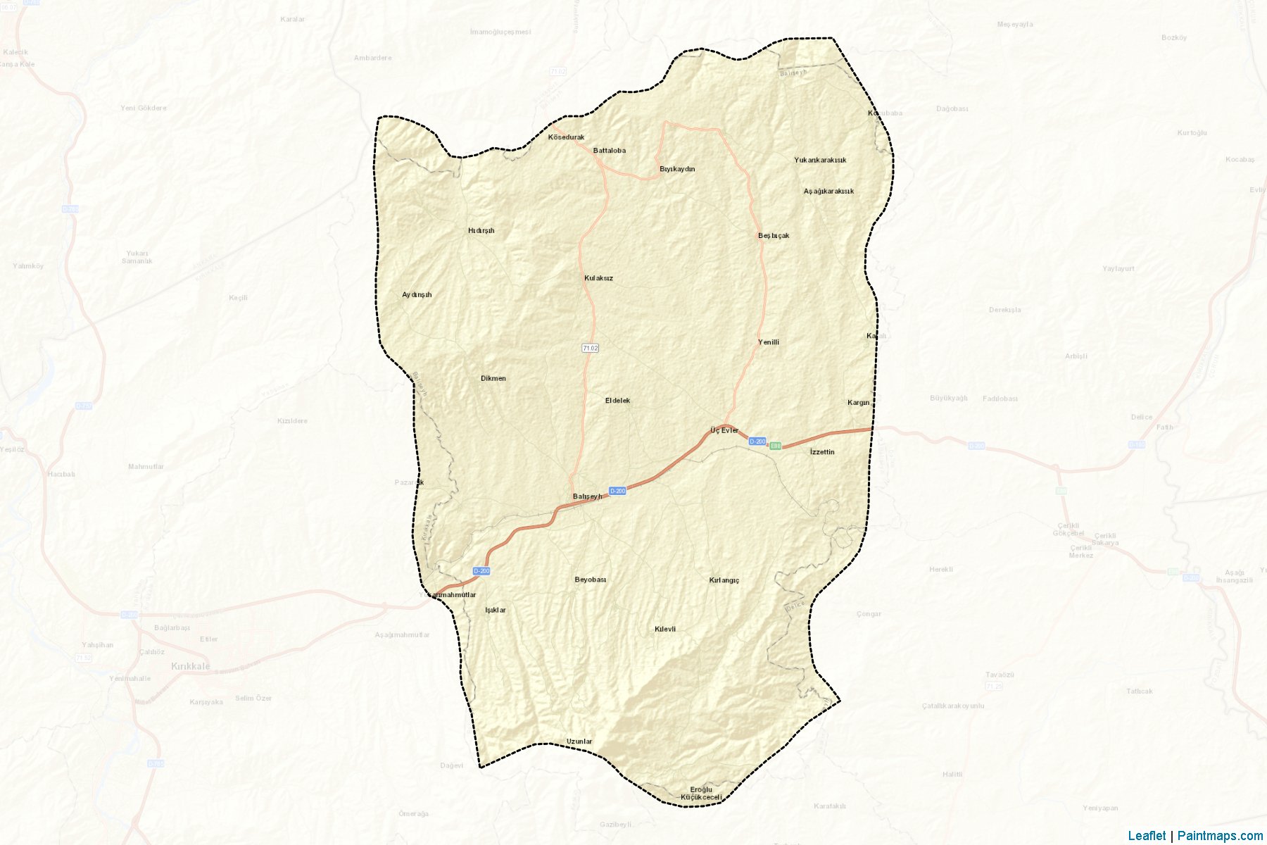 Muestras de recorte de mapas Balışeyh (Kirikkale)-2