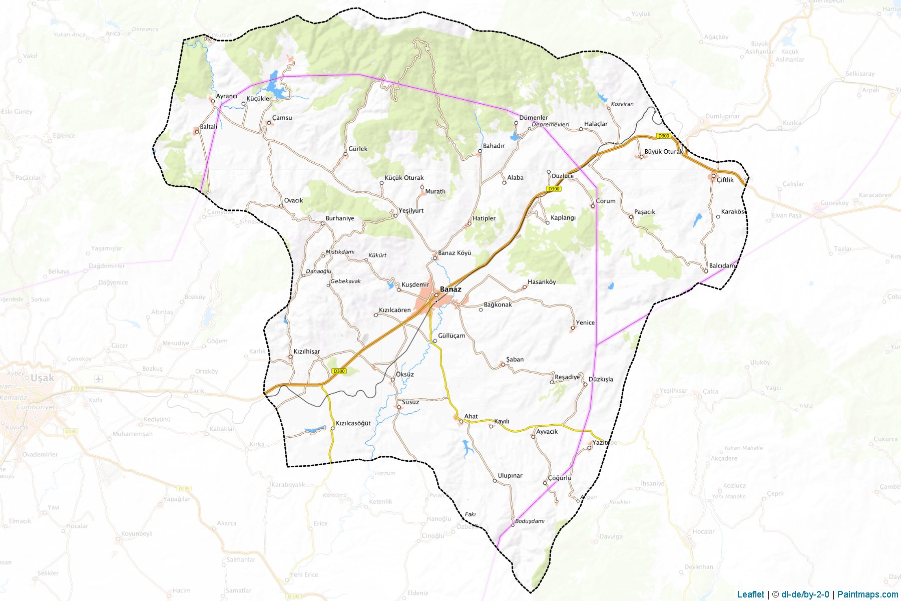 Muestras de recorte de mapas Banaz (Usak)-1