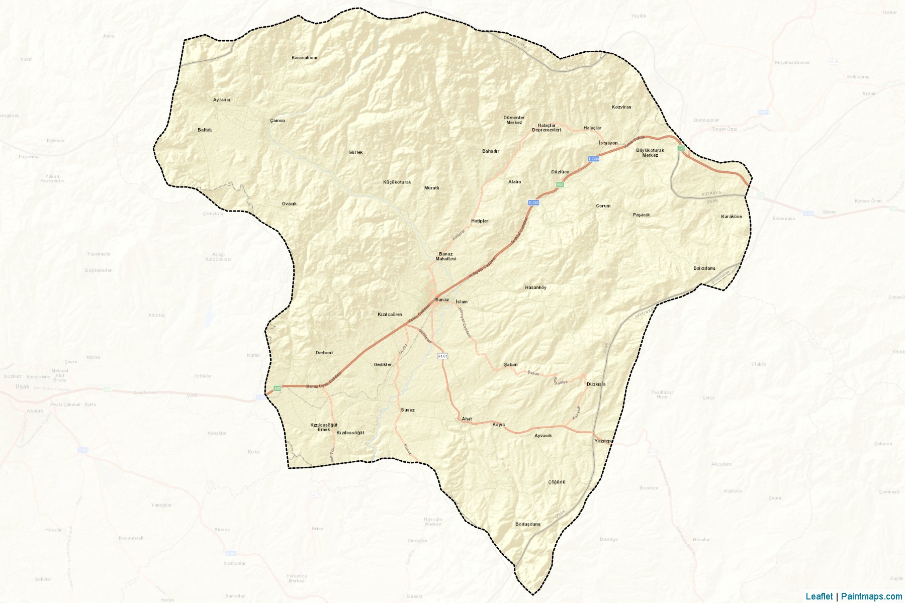 Muestras de recorte de mapas Banaz (Usak)-2