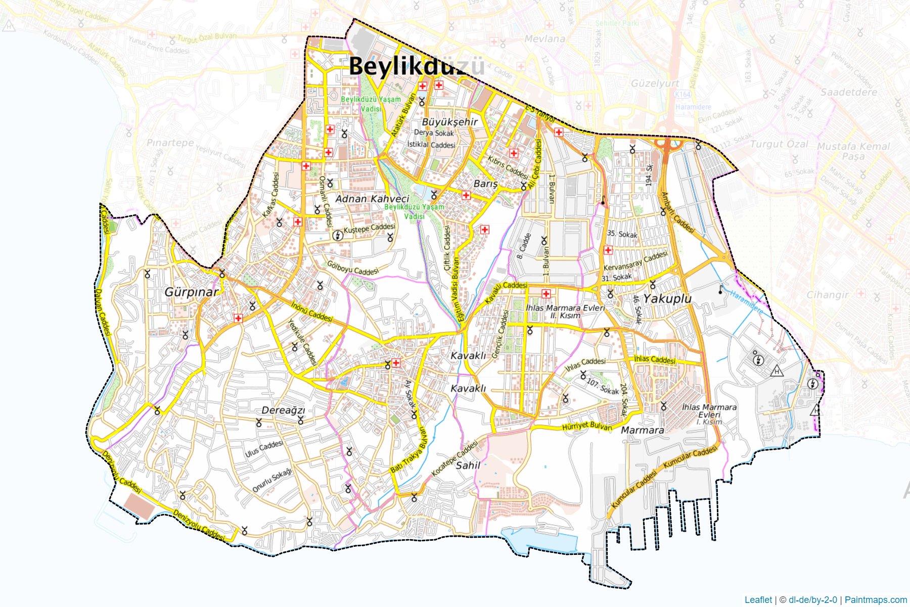 Muestras de recorte de mapas Beylikdüzü (Istanbul)-1