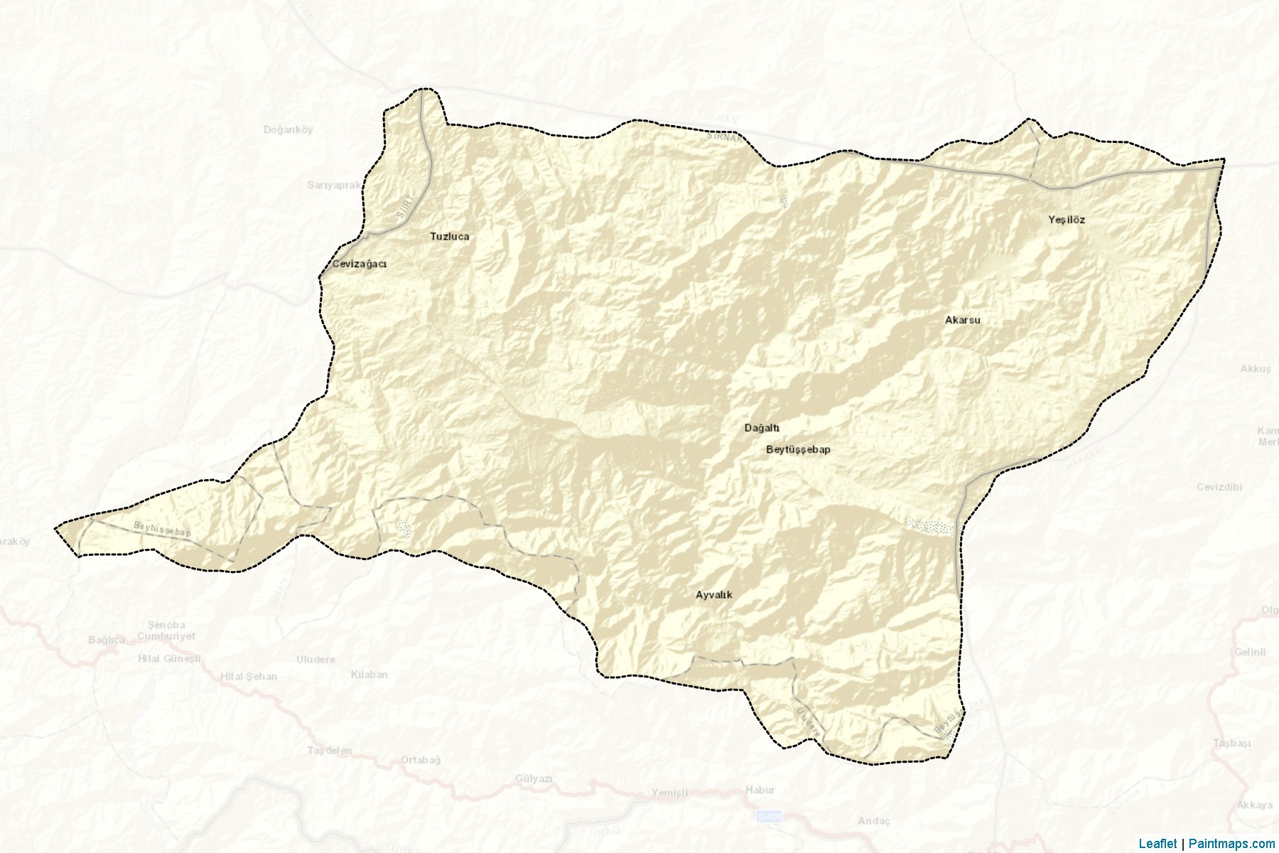 Muestras de recorte de mapas Beytüşşebap (Sirnak)-2