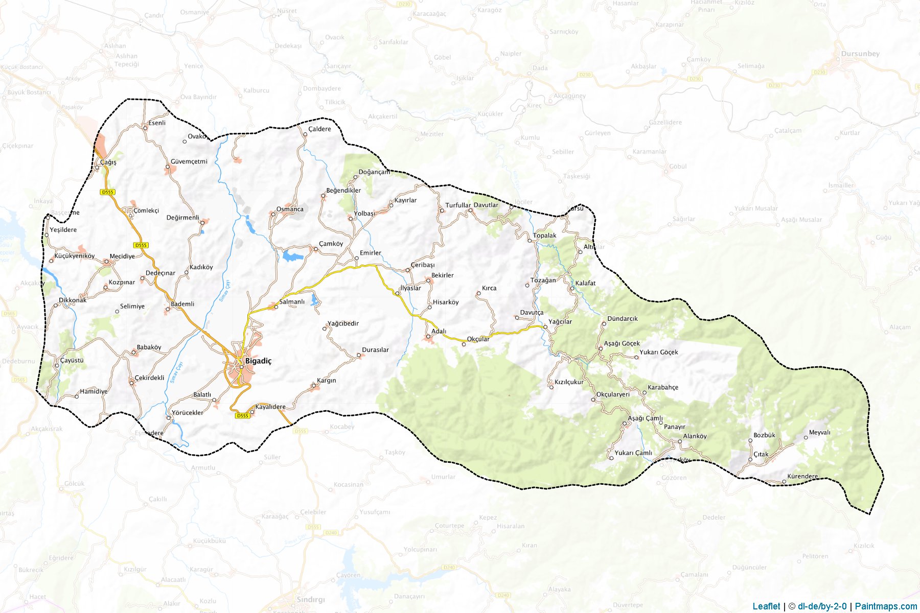 Muestras de recorte de mapas Bigadiç (Balikesir)-1