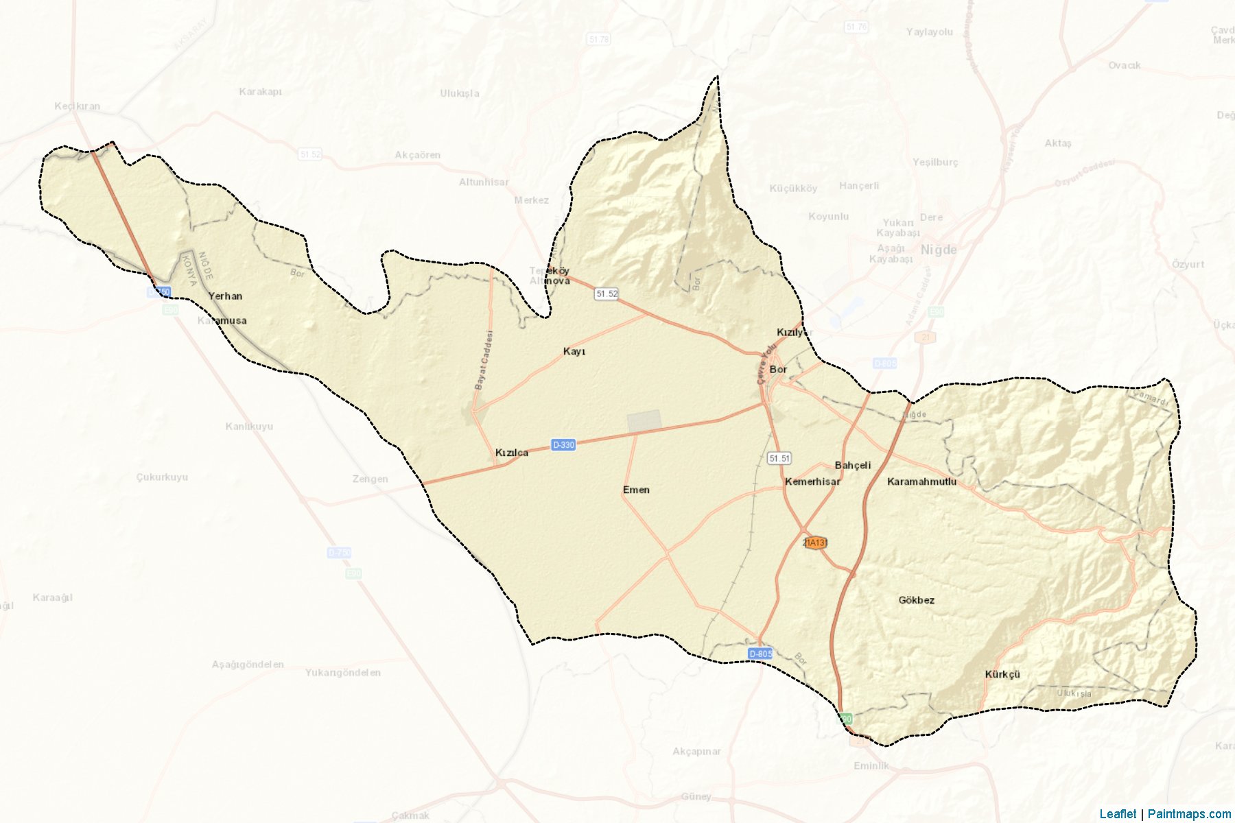 Bor (Niğde) Haritası Örnekleri-2