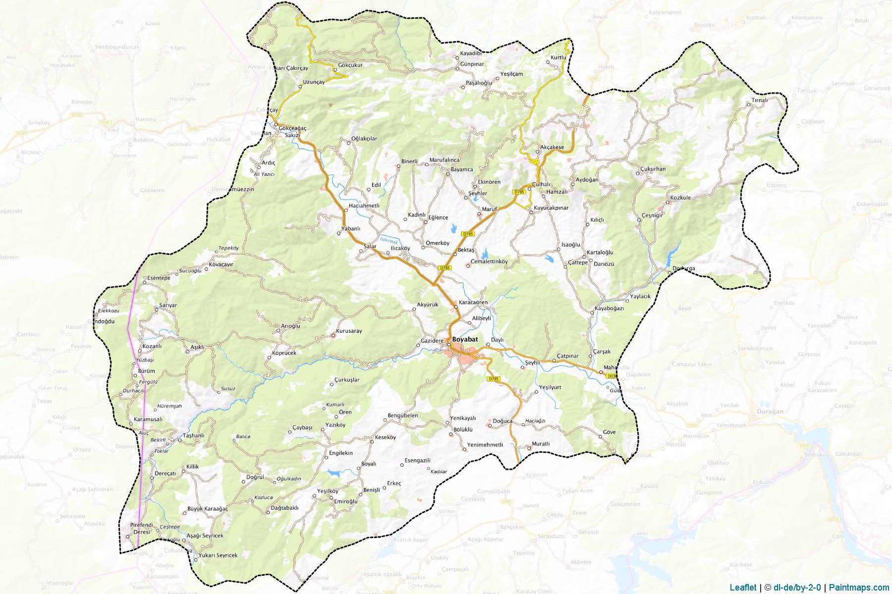 Muestras de recorte de mapas Boyabat (Sinop)-1