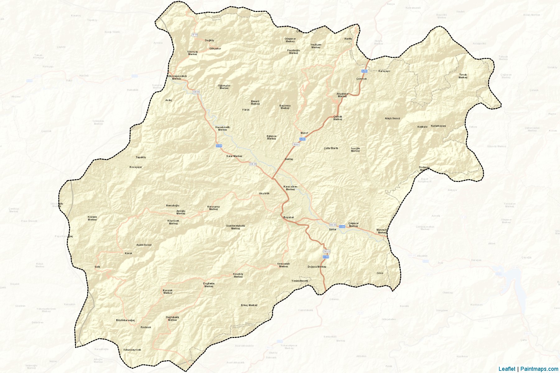 Muestras de recorte de mapas Boyabat (Sinop)-2