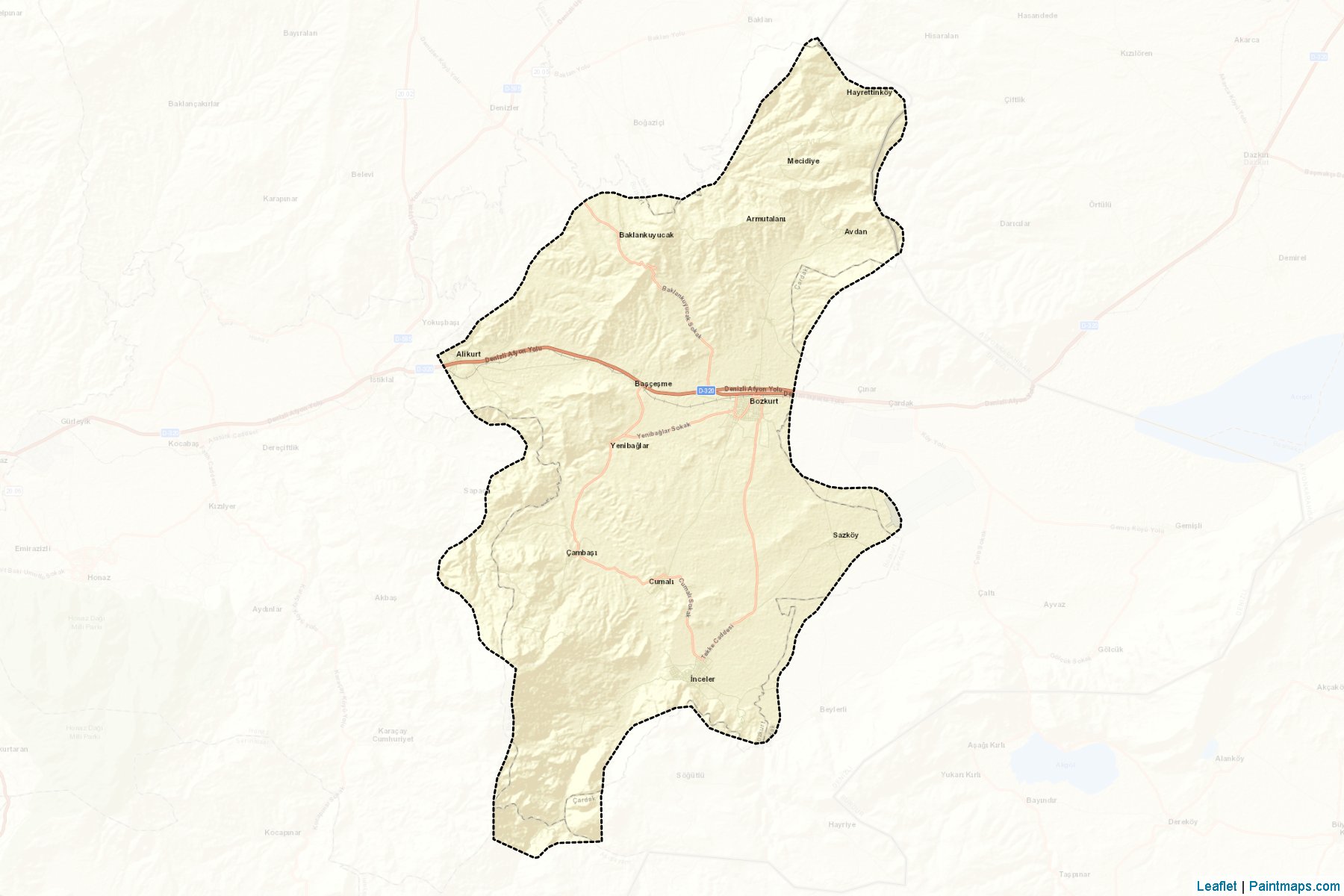 Muestras de recorte de mapas Bozkurt (Denizli)-2