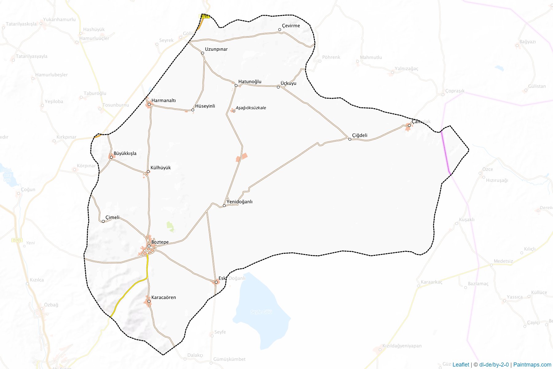 Muestras de recorte de mapas Boztepe (Kirsehir)-1