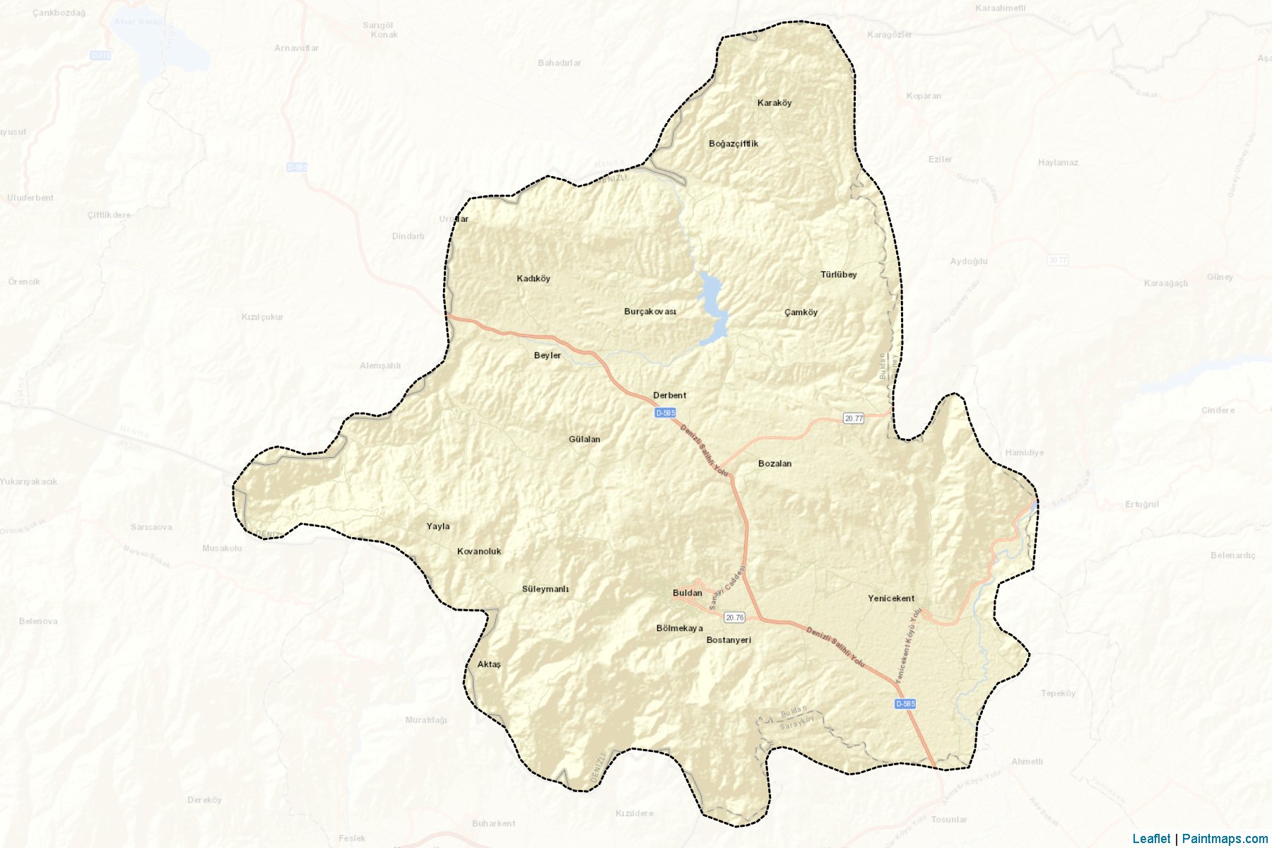 Muestras de recorte de mapas Buldan (Denizli)-2