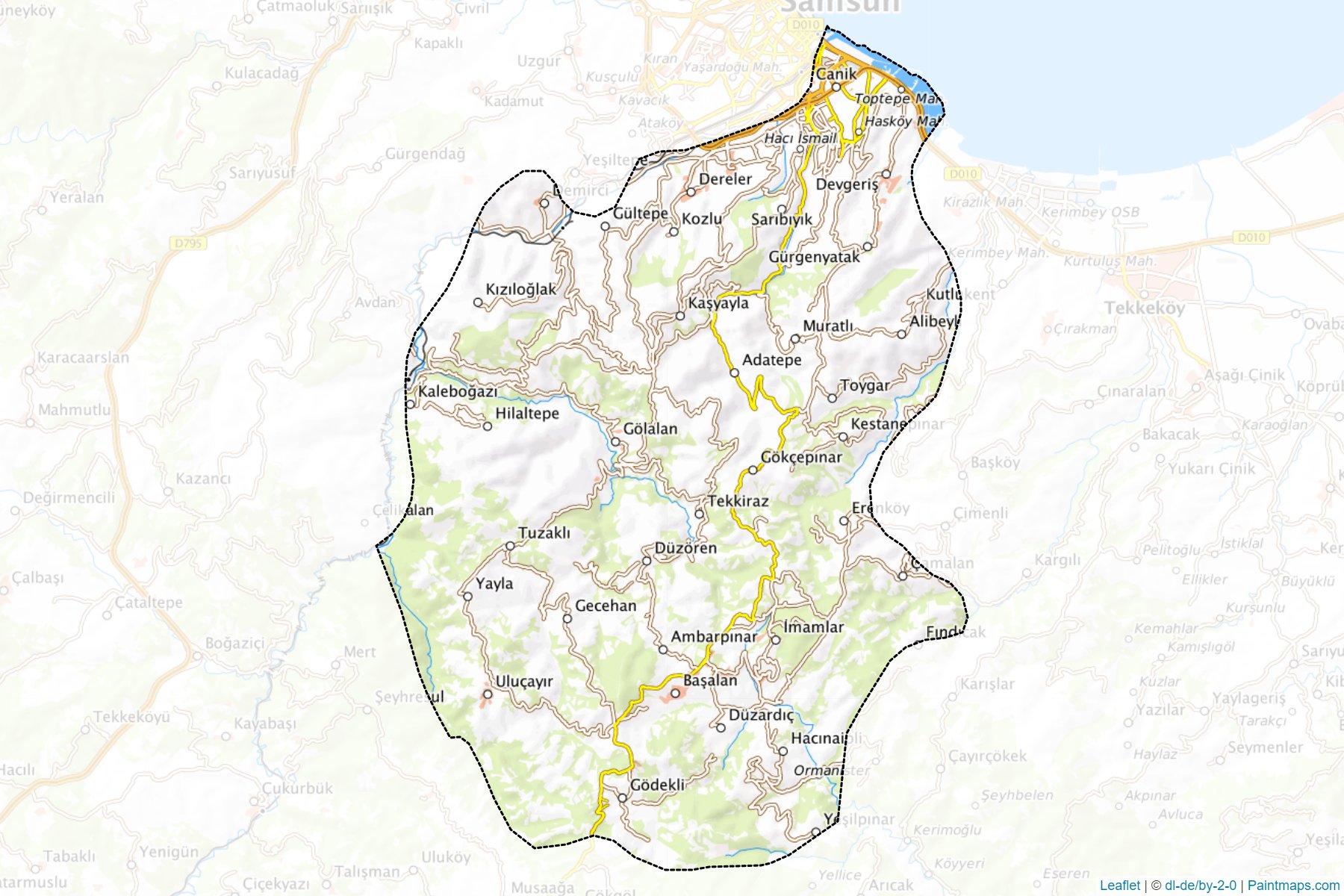 Muestras de recorte de mapas Canik (Samsun)-1