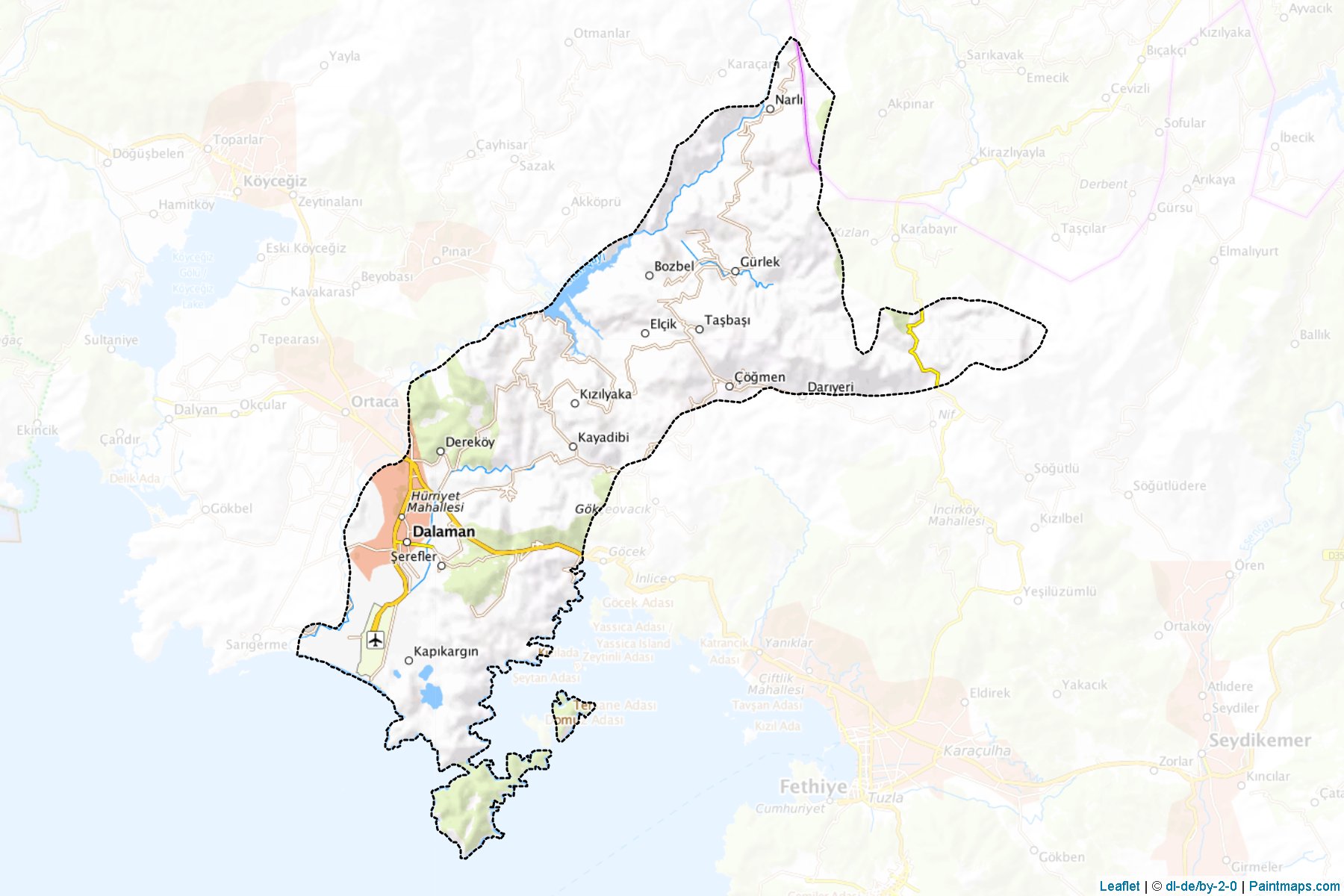 Muestras de recorte de mapas Dalaman (Mugla)-1