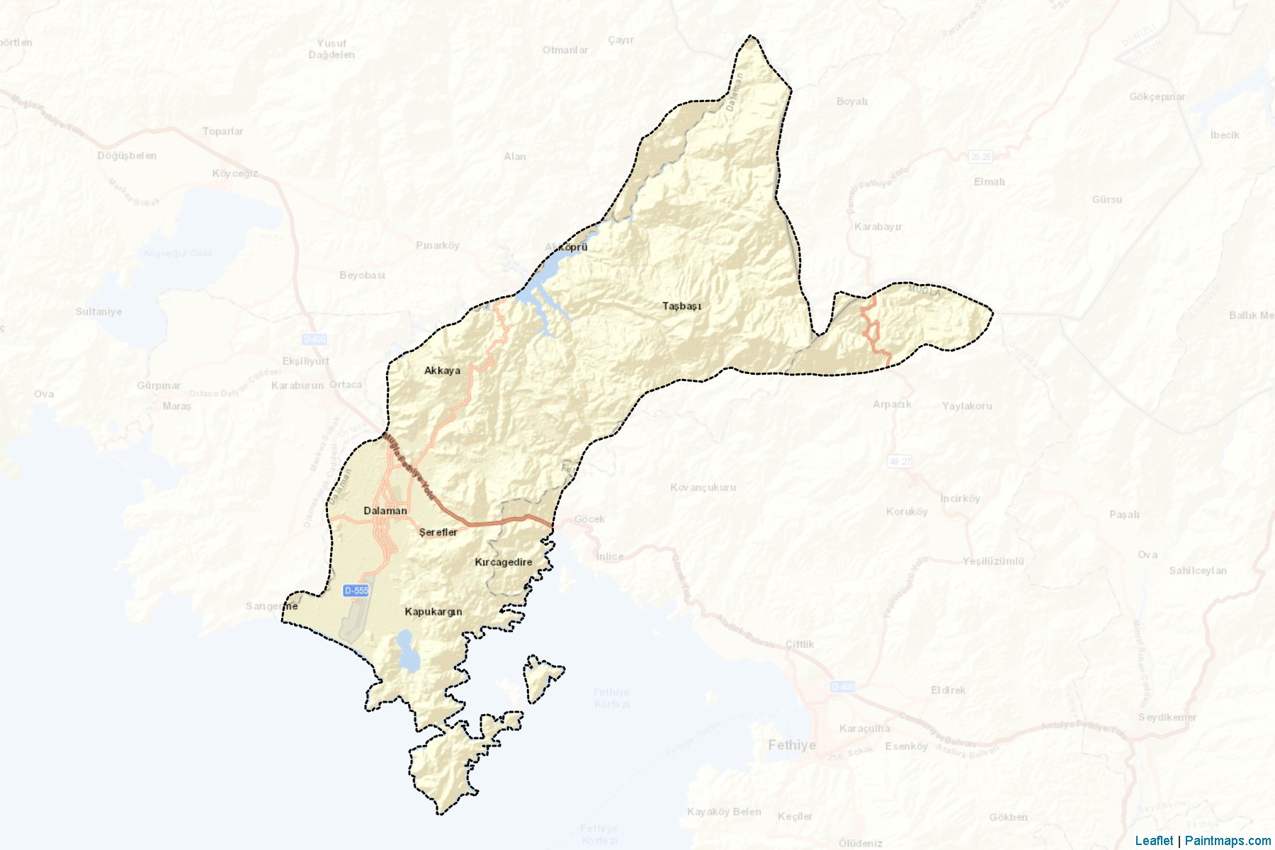 Muestras de recorte de mapas Dalaman (Mugla)-2