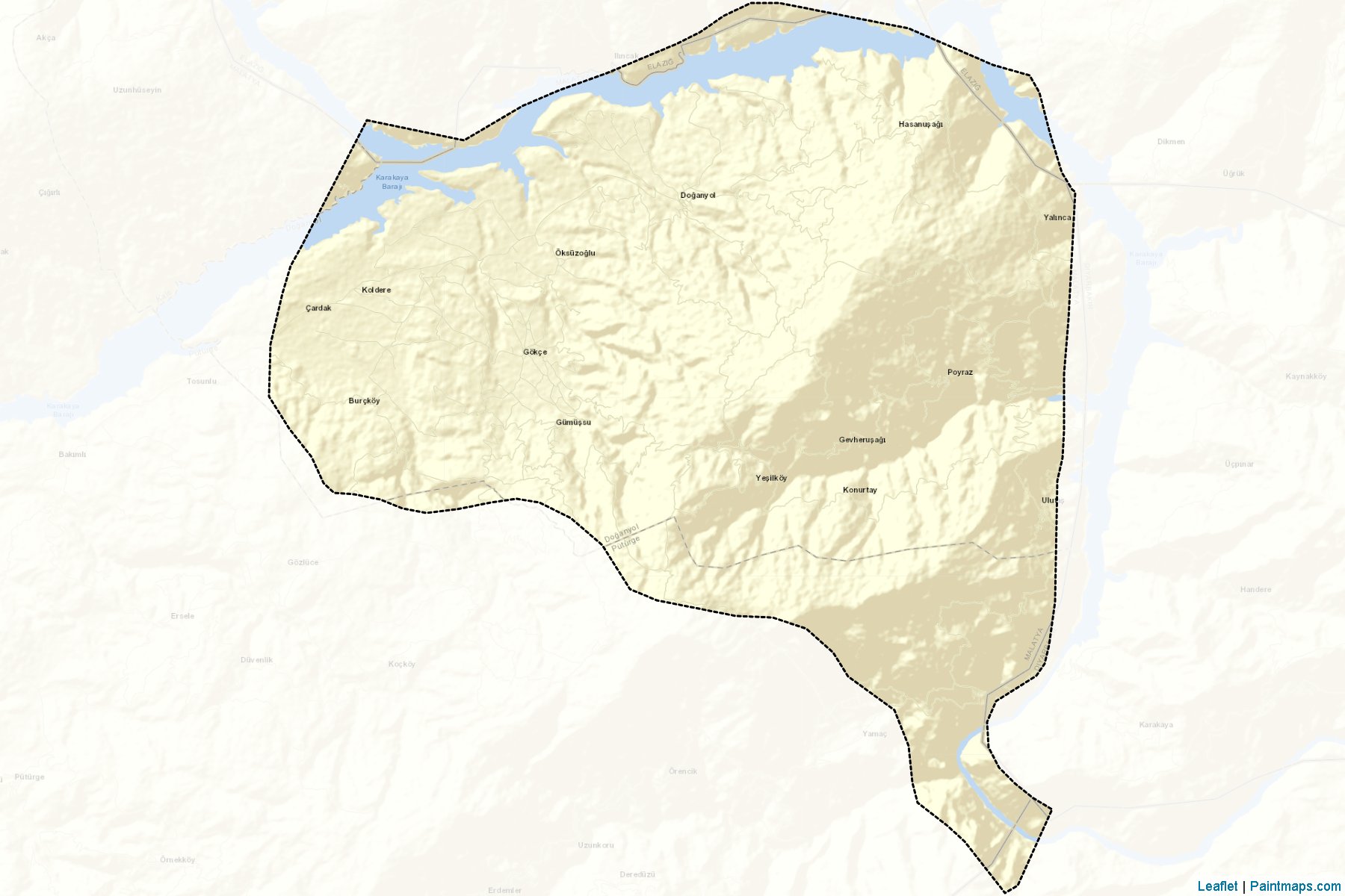 Muestras de recorte de mapas Doğanyol (Malatya)-2