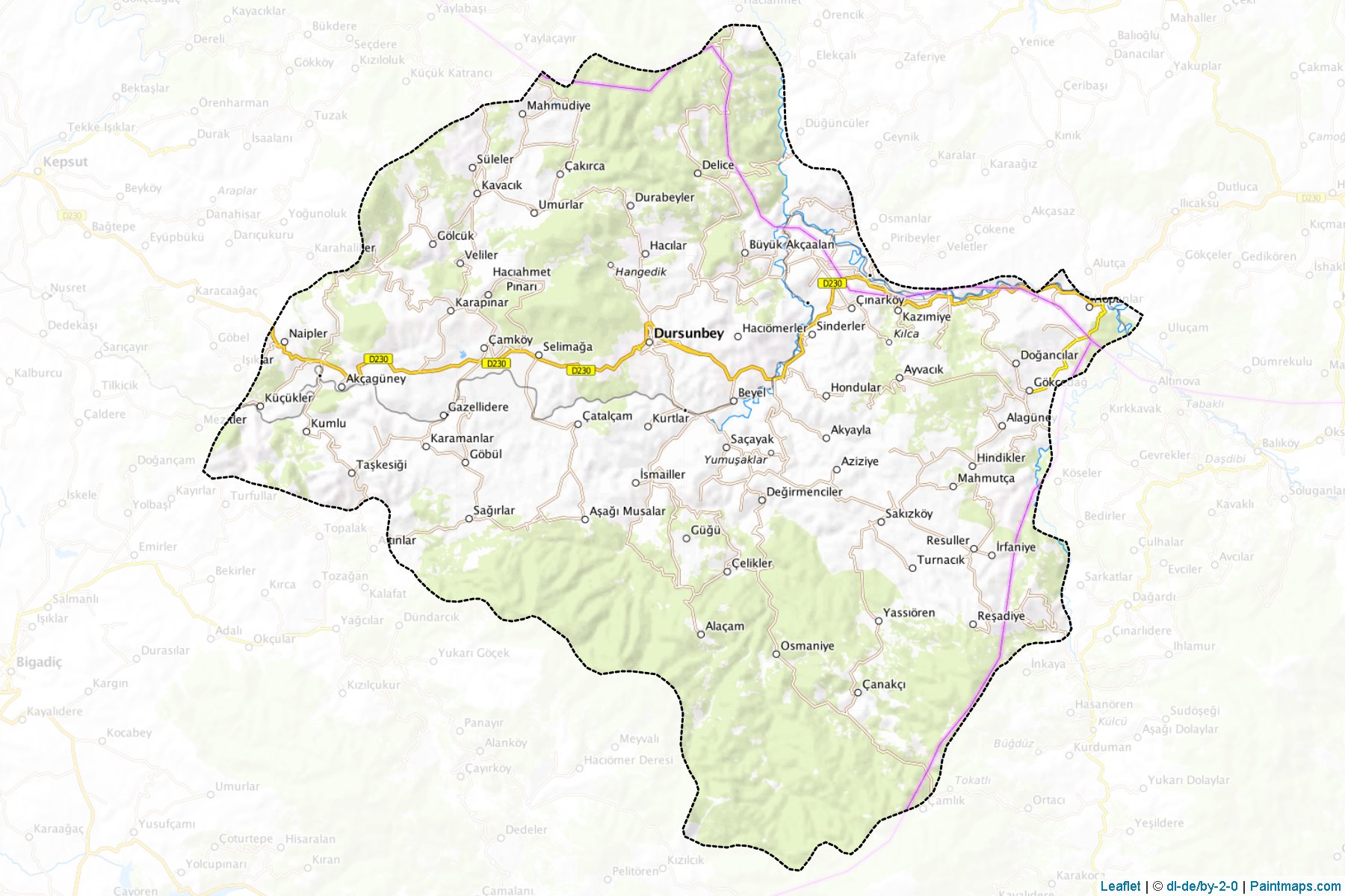 Dursunbey (Balikesir) Map Cropping Samples-1