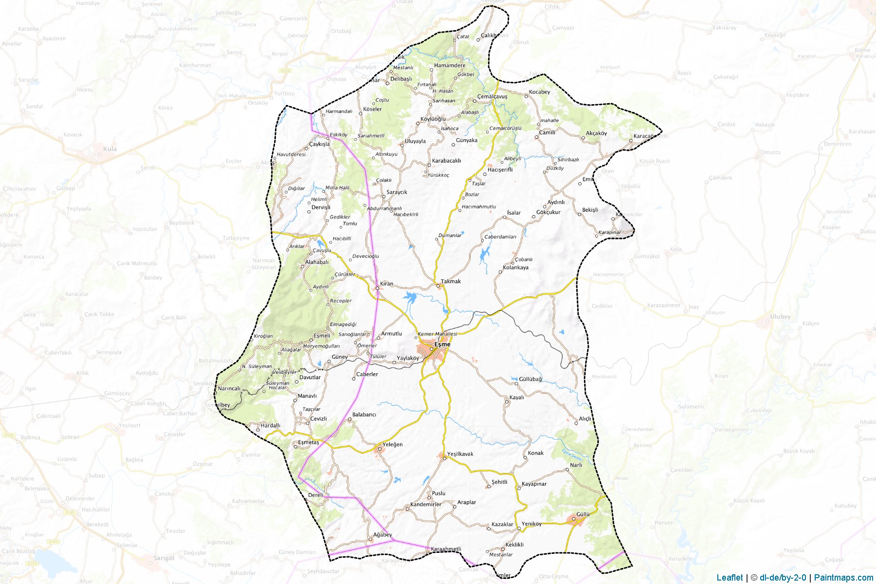 Muestras de recorte de mapas Eşme (Usak)-1