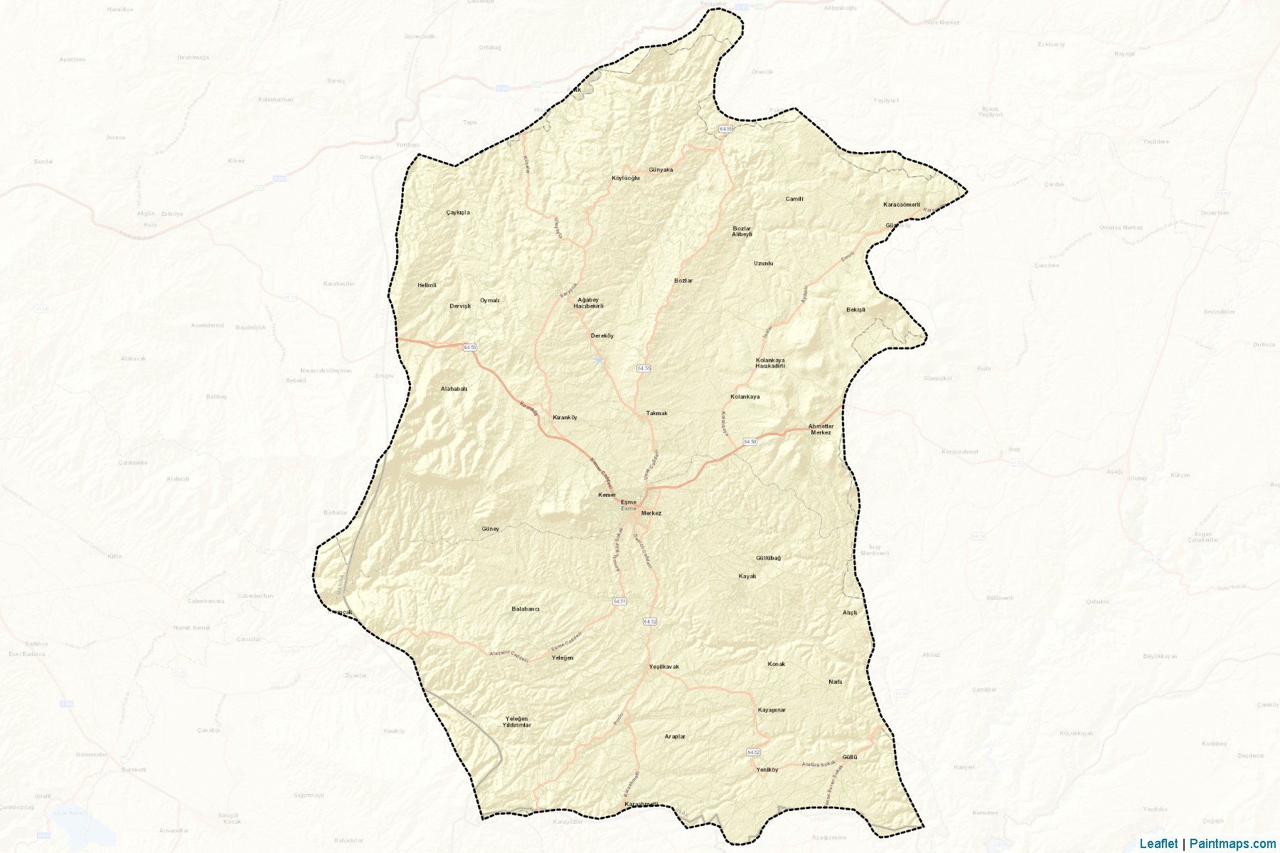 Muestras de recorte de mapas Eşme (Usak)-2