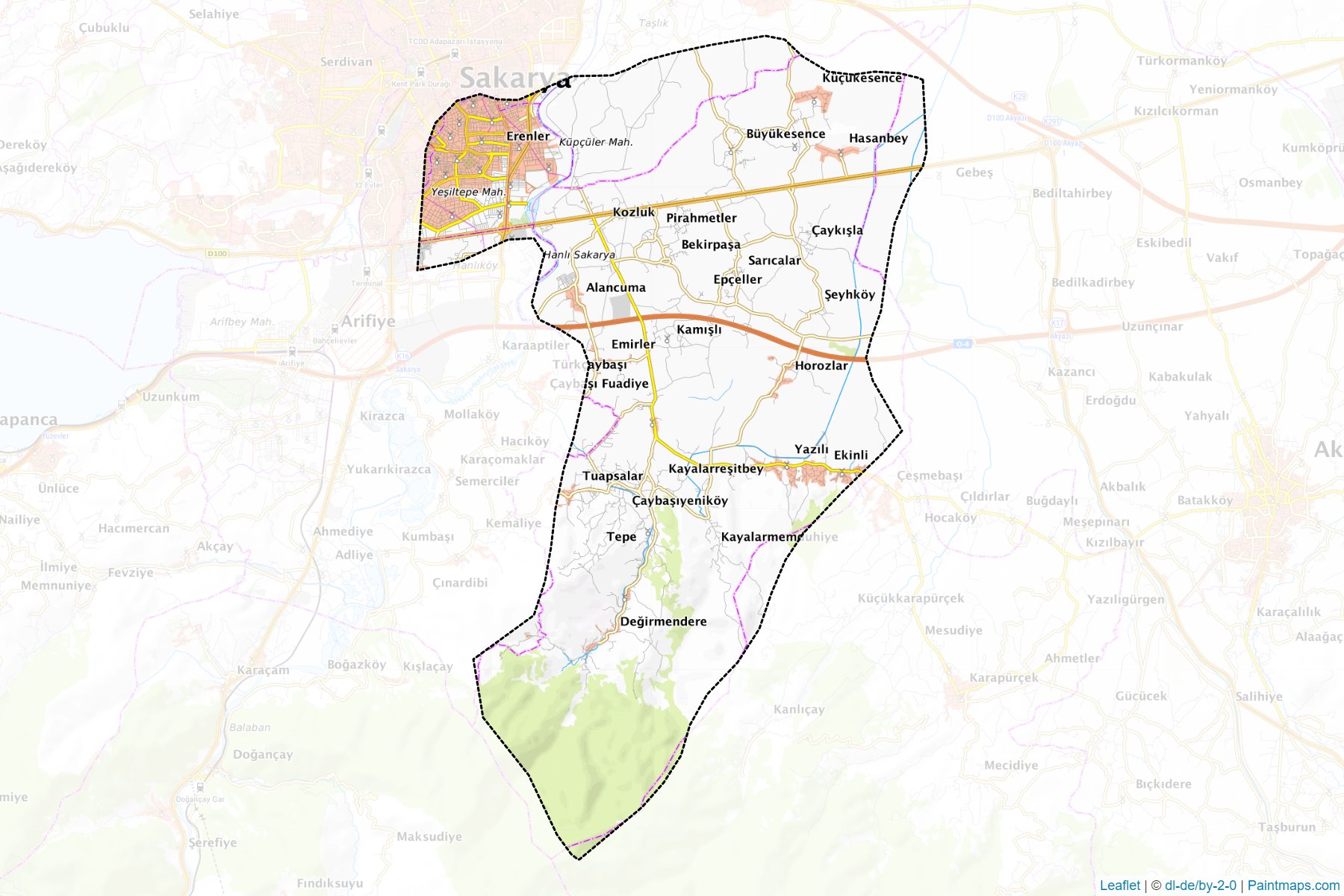 Muestras de recorte de mapas Erenler (Sakarya)-1