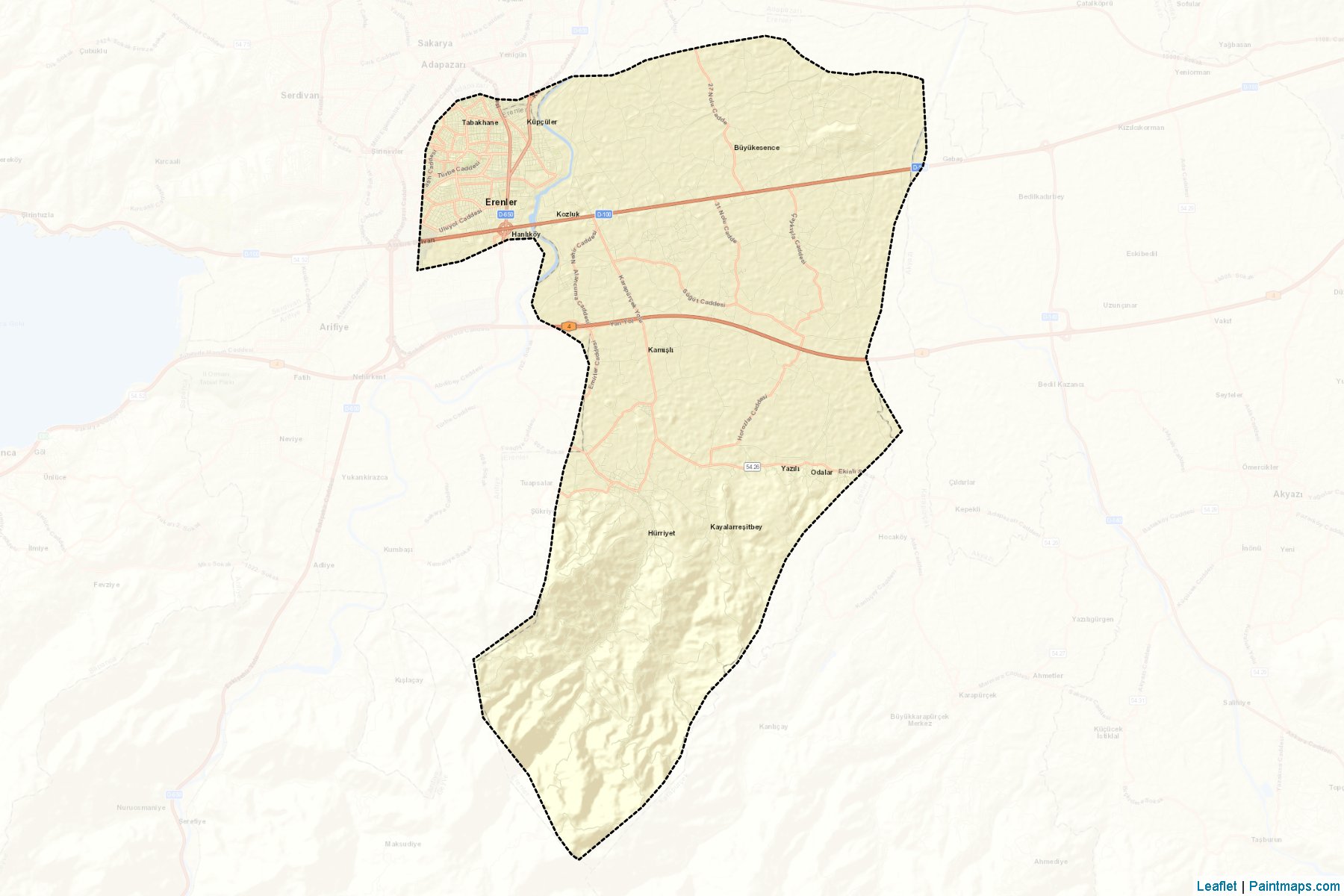 Muestras de recorte de mapas Erenler (Sakarya)-2