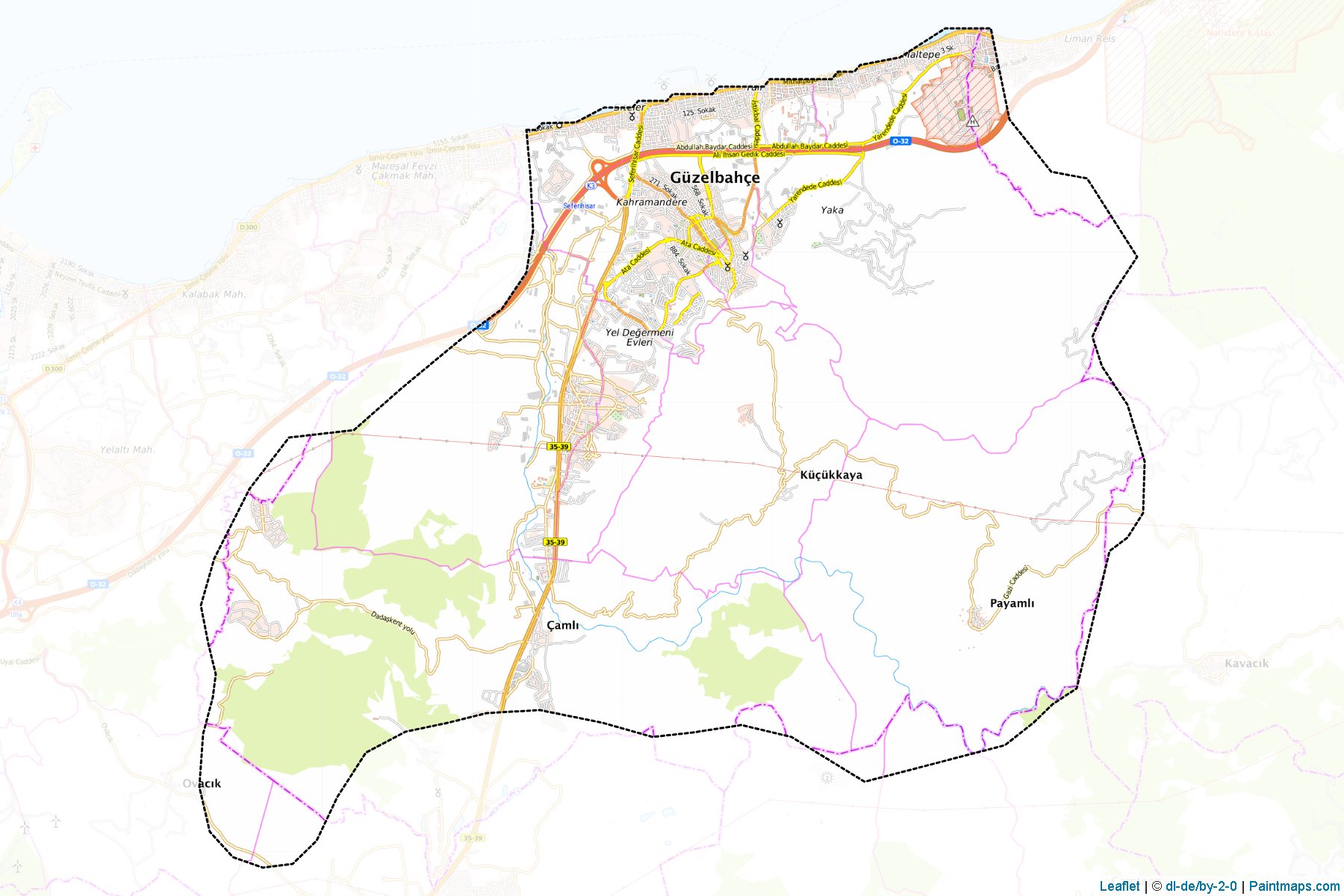 Muestras de recorte de mapas Güzelbahçe (Izmir)-1