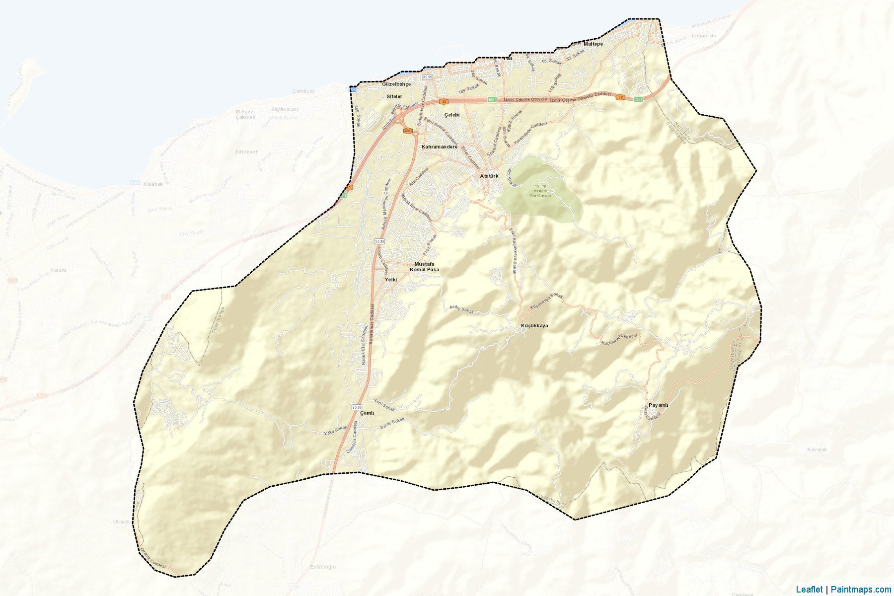 Muestras de recorte de mapas Güzelbahçe (Izmir)-2