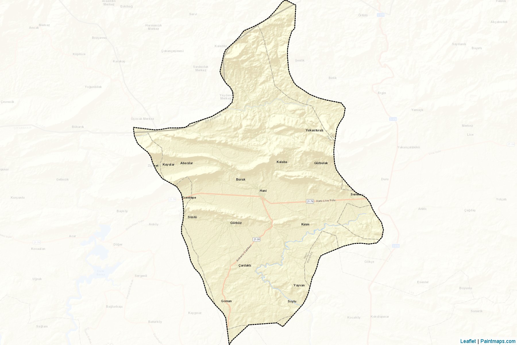 Muestras de recorte de mapas Hani (Diyarbakir)-2