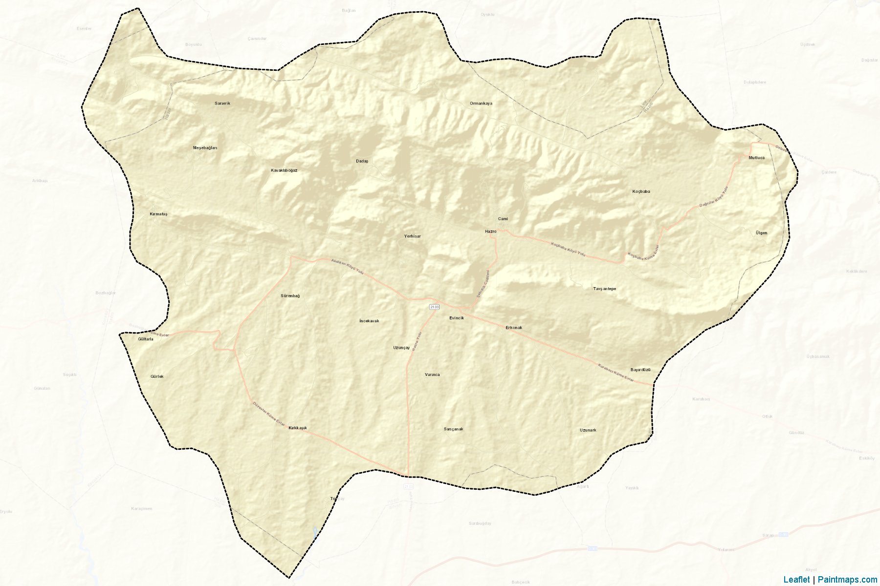 Hazro (Diyarbakir) Map Cropping Samples-2