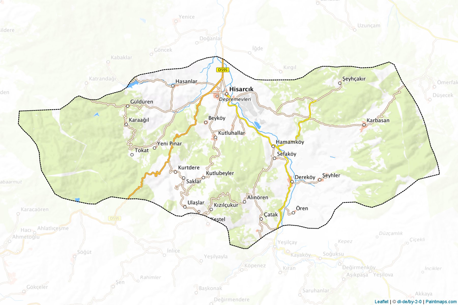 Muestras de recorte de mapas Hisarcık (Kutahya)-1