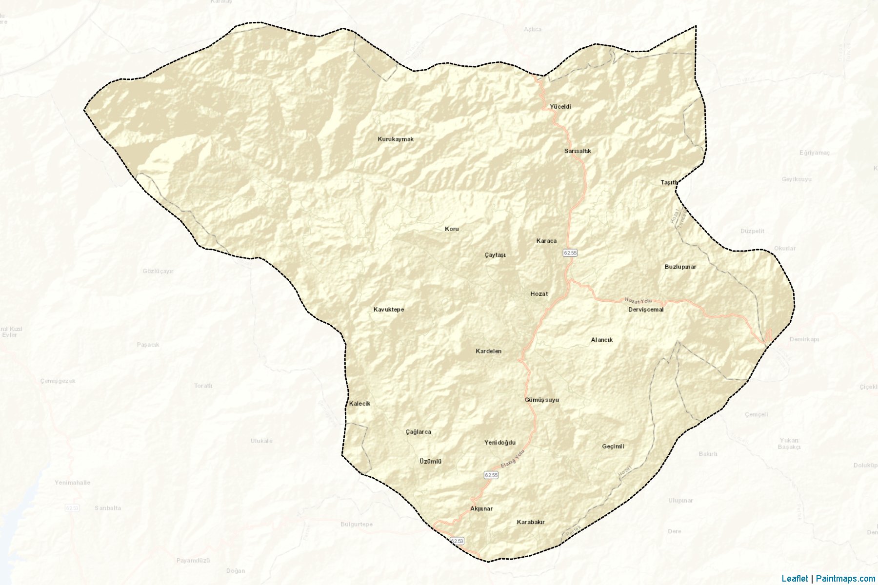 Muestras de recorte de mapas Hozat (Tunceli)-2