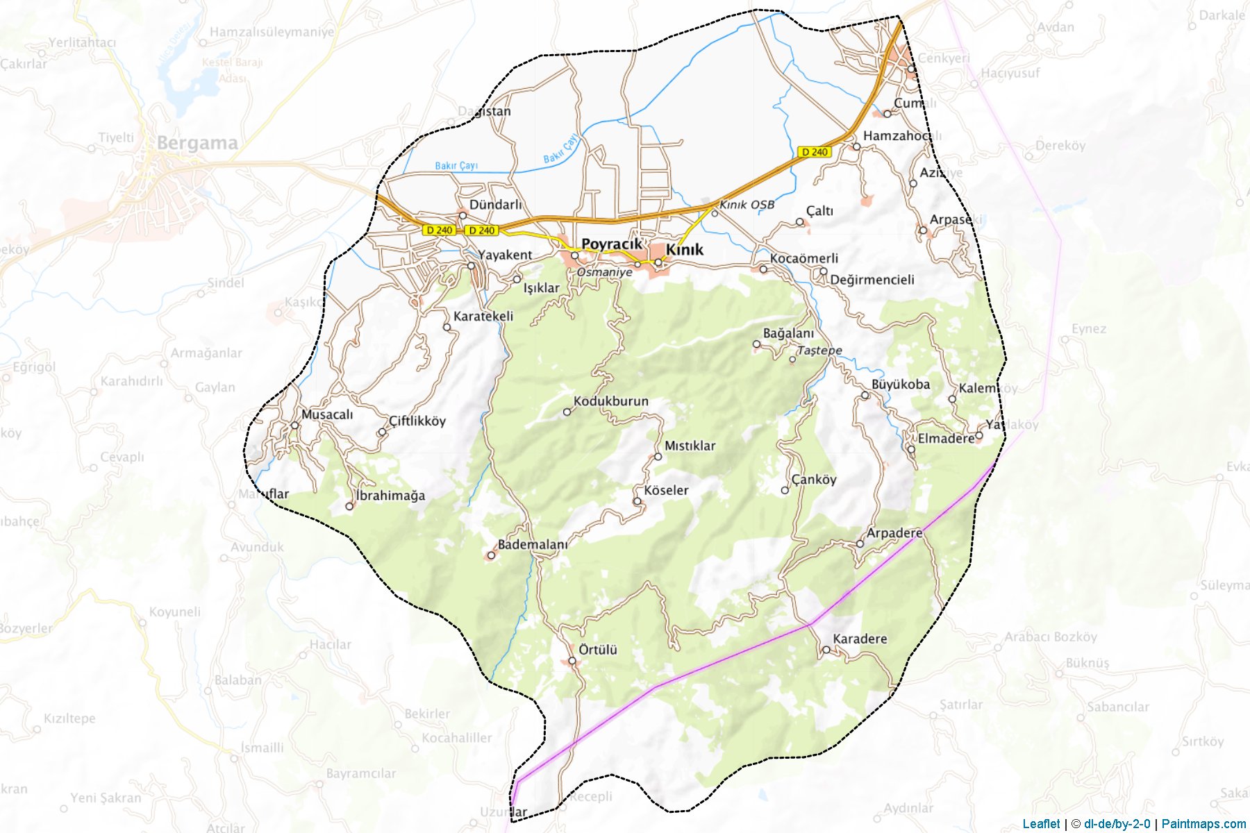 Muestras de recorte de mapas Kınık (Izmir)-1