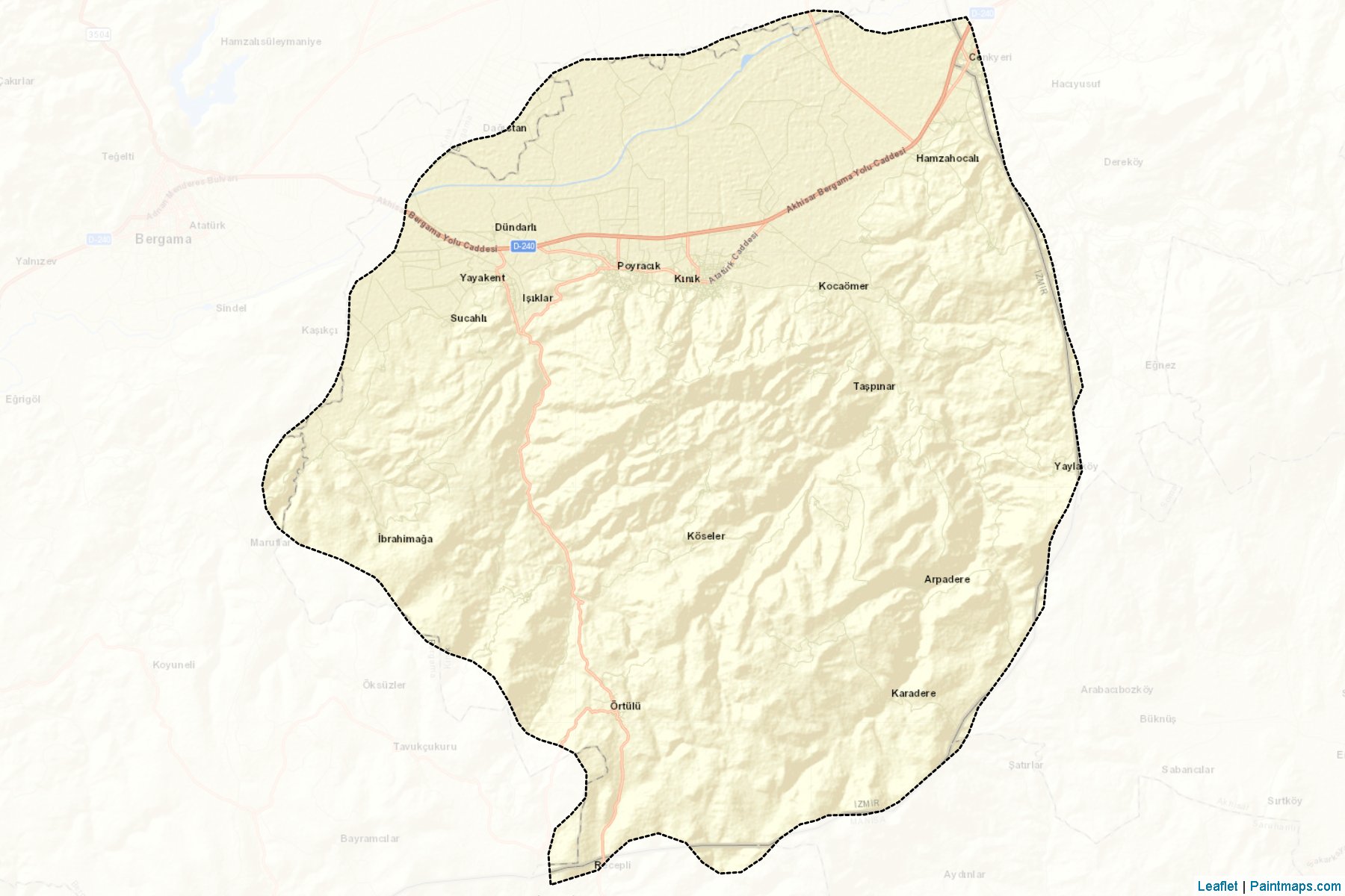 Muestras de recorte de mapas Kınık (Izmir)-2