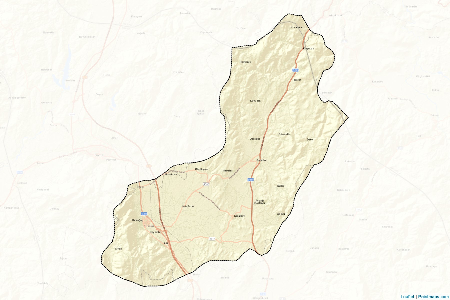 Muestras de recorte de mapas Kırkağaç (Manisa)-2