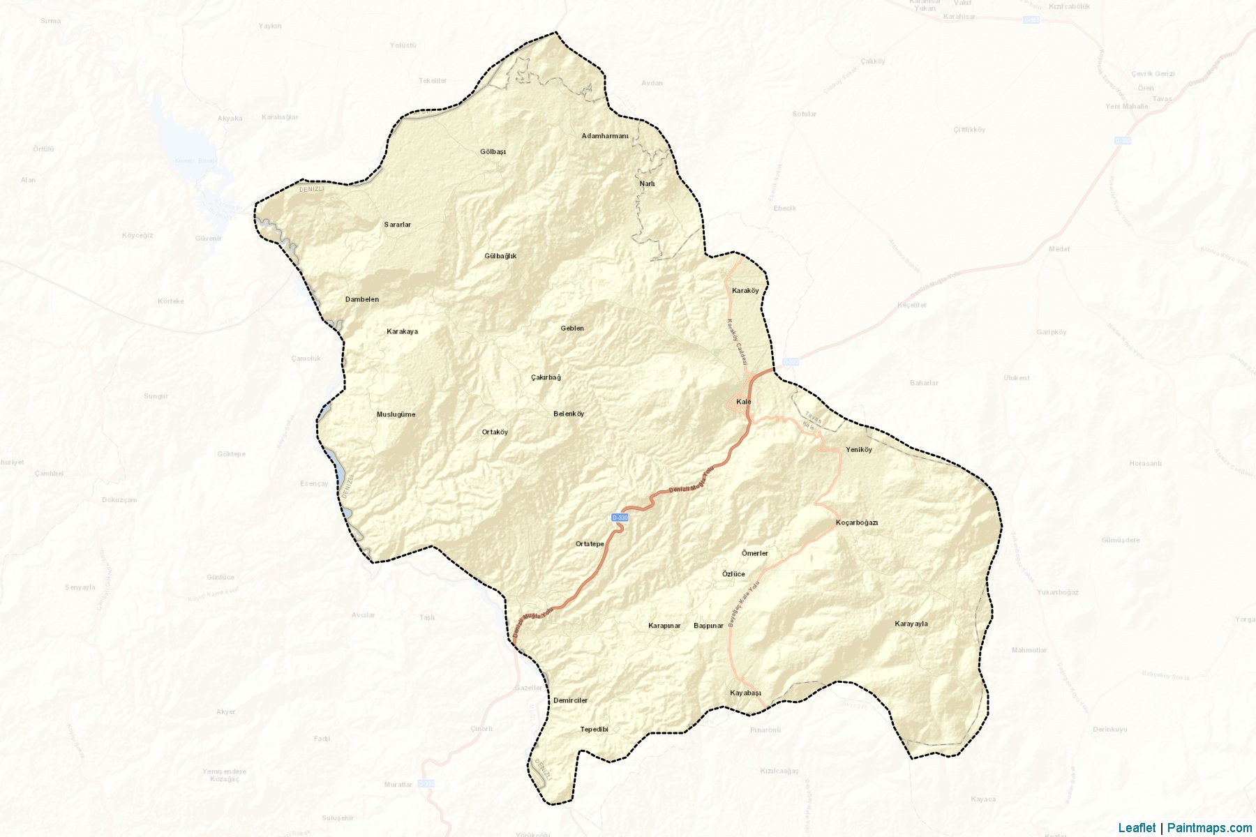 Muestras de recorte de mapas Kale (Denizli)-2