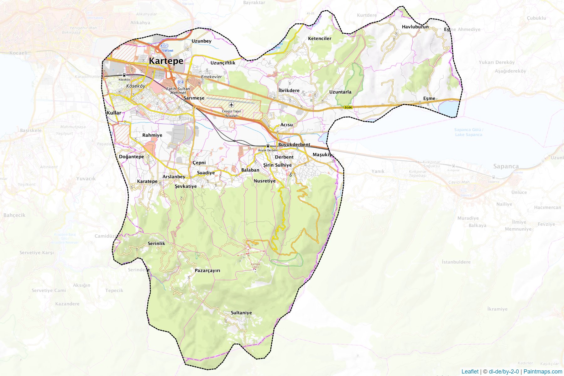 Muestras de recorte de mapas Kartepe (Kocaeli)-1