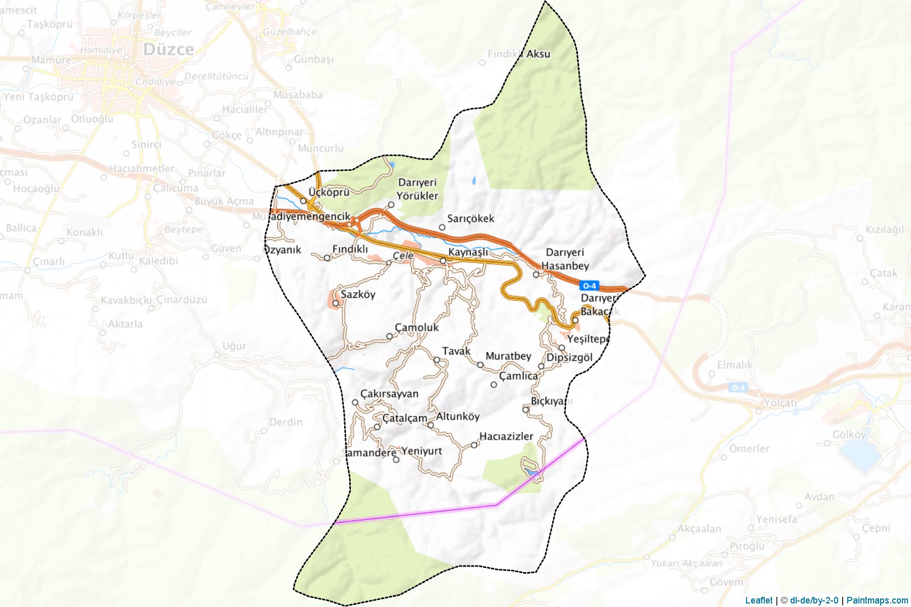 Muestras de recorte de mapas Kaynaşlı (Duzce)-1