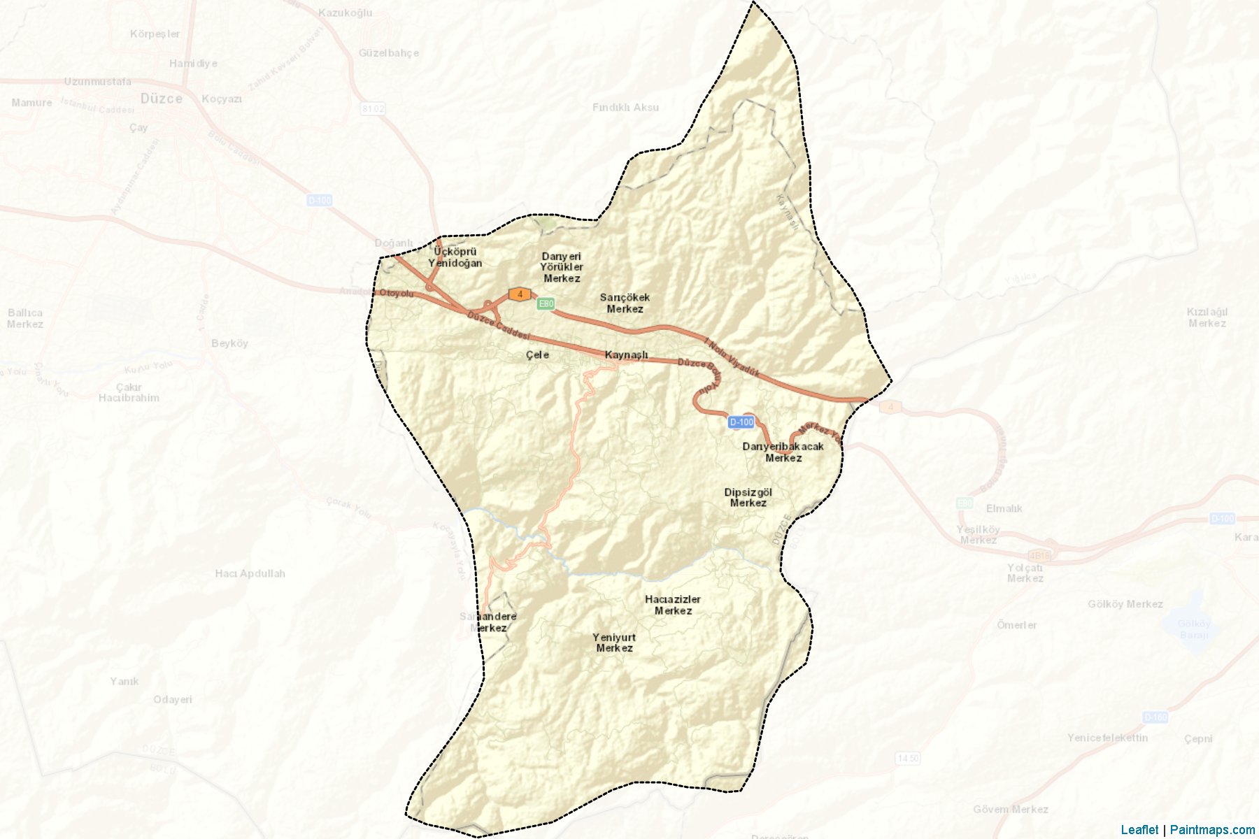 Muestras de recorte de mapas Kaynaşlı (Duzce)-2