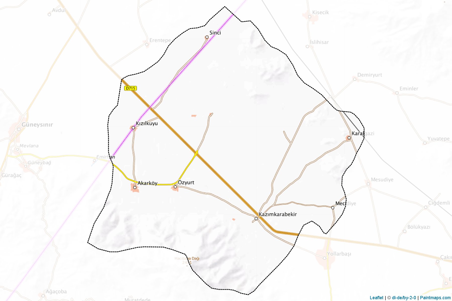 Muestras de recorte de mapas Kazımkarabekir (Karaman)-1