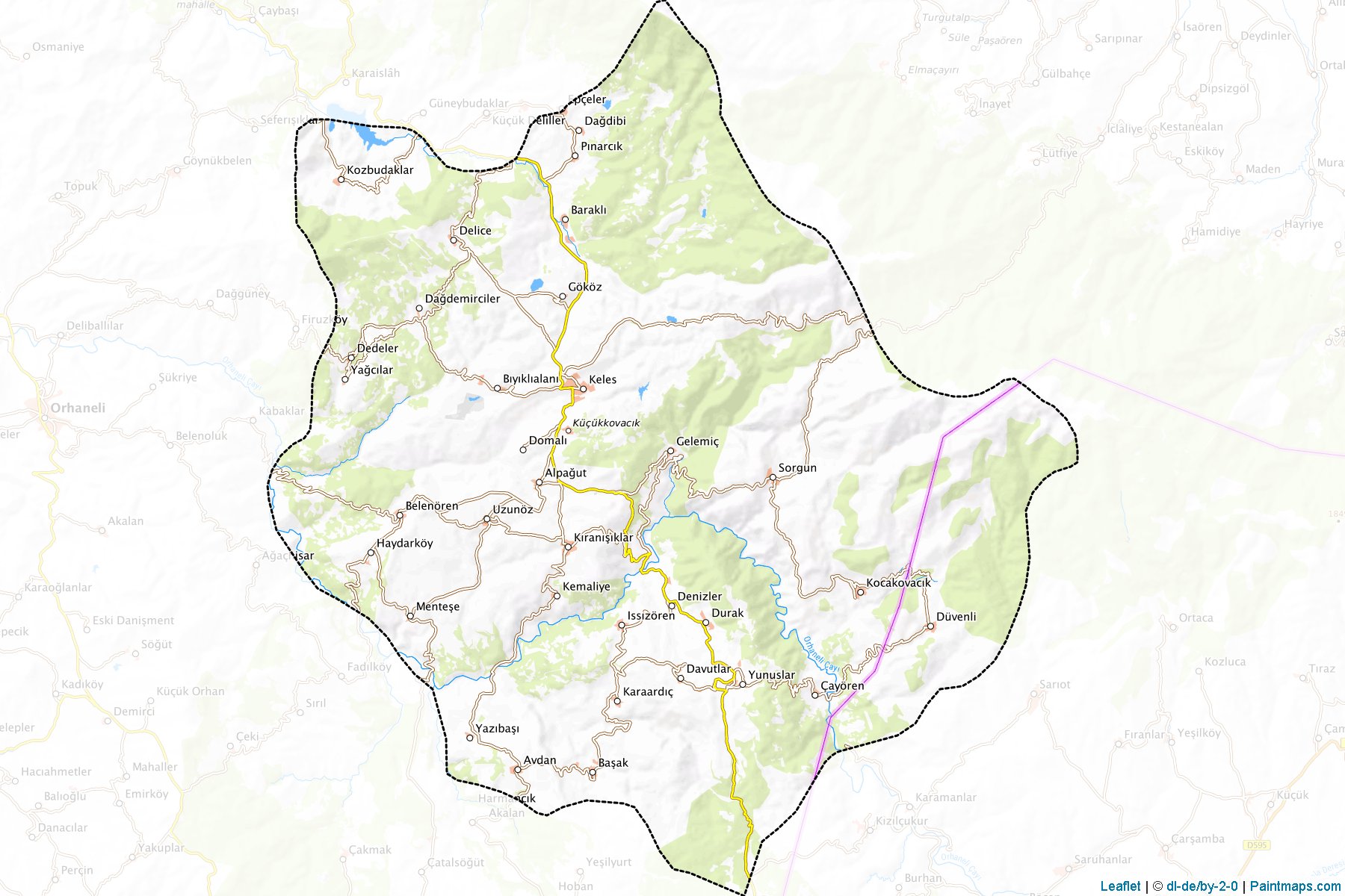 Muestras de recorte de mapas Keles (Bursa)-1