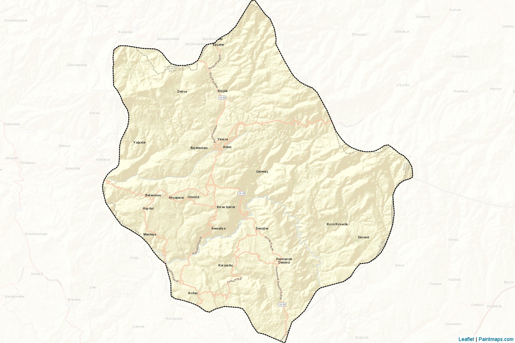 Muestras de recorte de mapas Keles (Bursa)-2