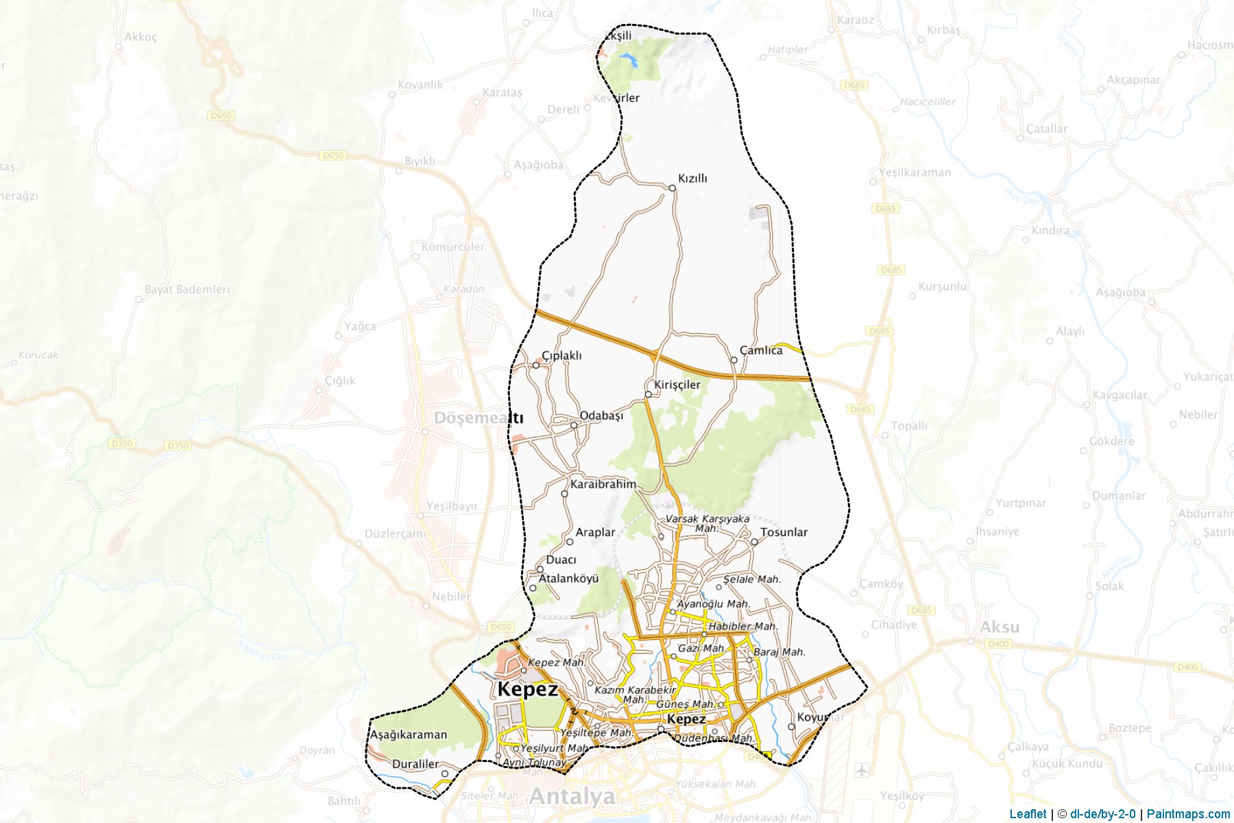 Muestras de recorte de mapas Kepez (Antalya)-1