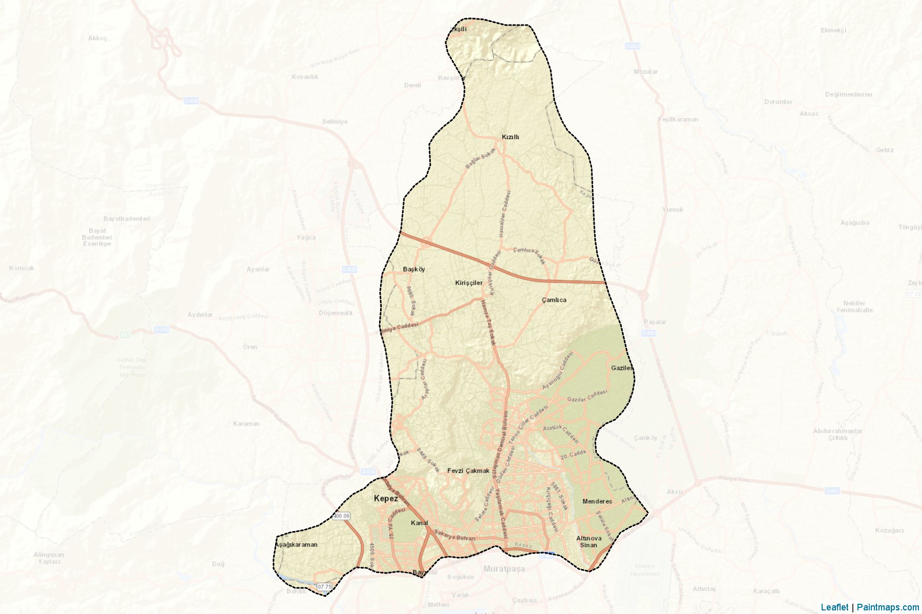 Muestras de recorte de mapas Kepez (Antalya)-2