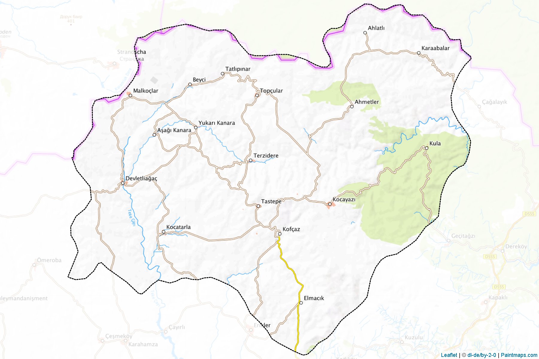 Muestras de recorte de mapas Kofçaz (Kirklareli)-1