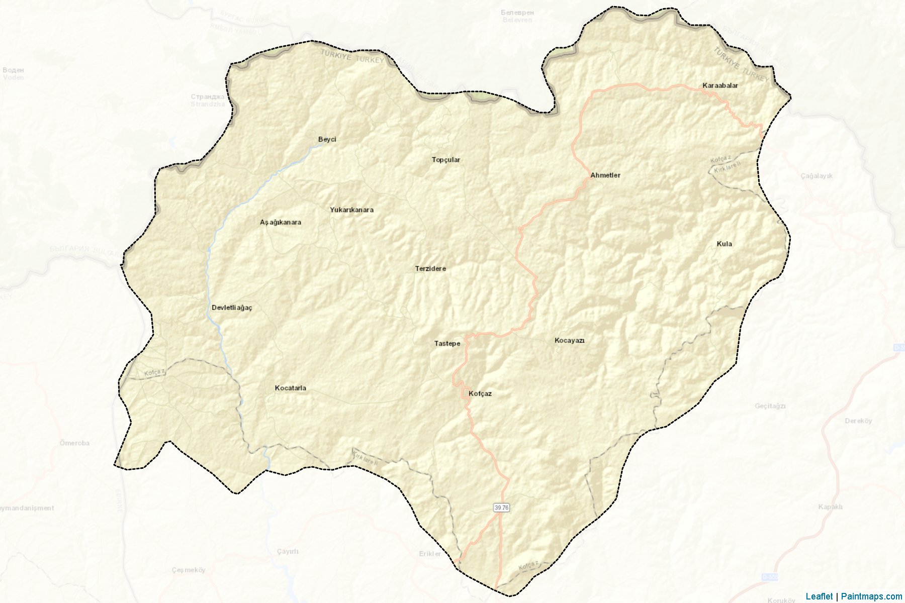 Muestras de recorte de mapas Kofçaz (Kirklareli)-2