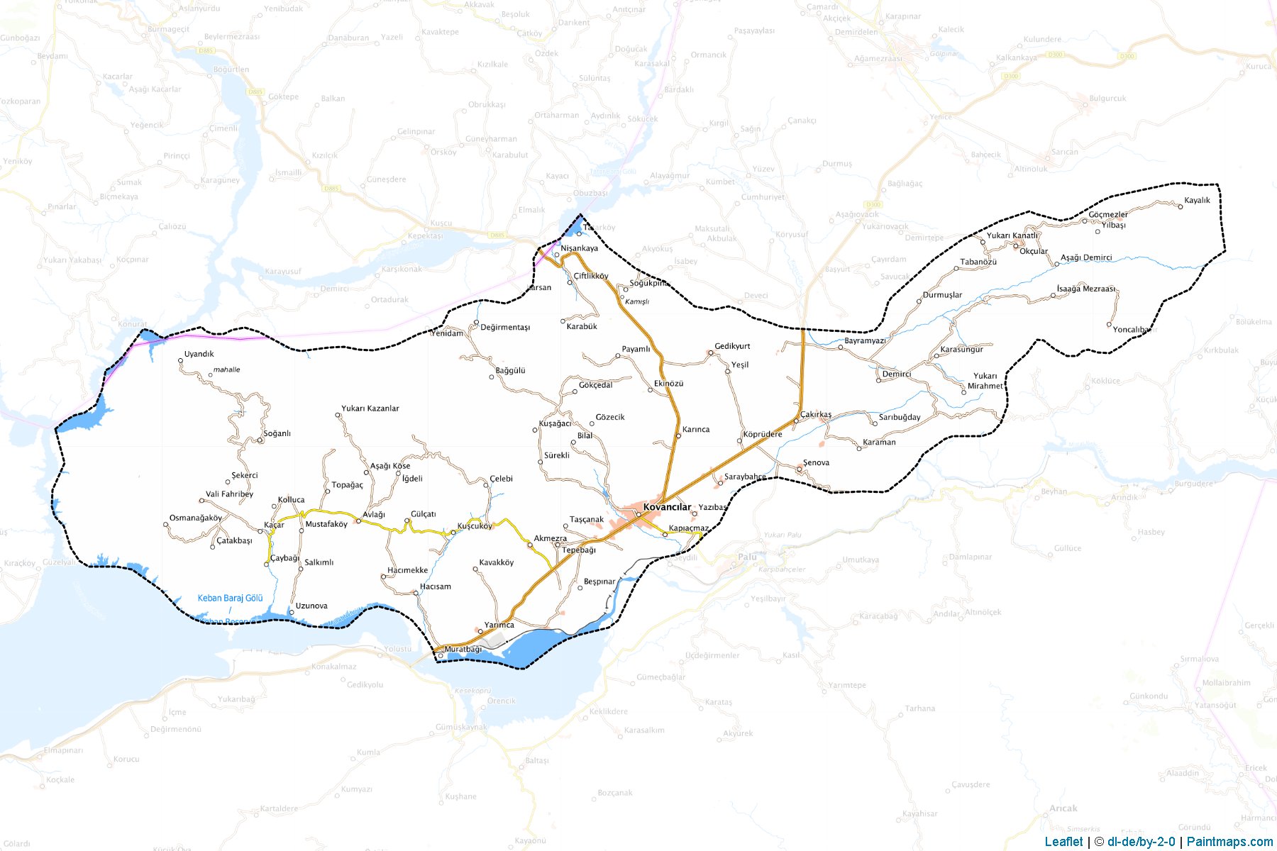 Muestras de recorte de mapas Kovancılar (Elazig)-1